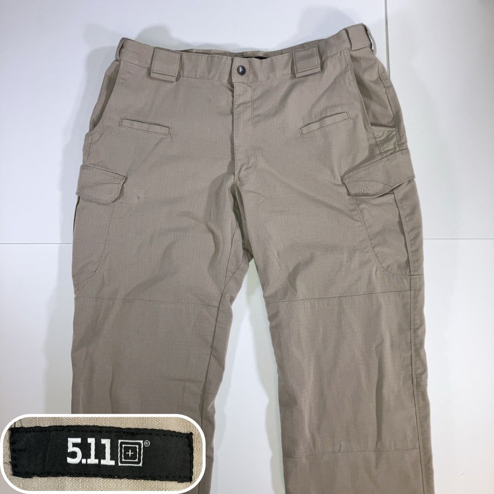 5.11 Tactical Stryke Pants Mens 38x32 Khaki Ripstop Cargo Reinforced Knee